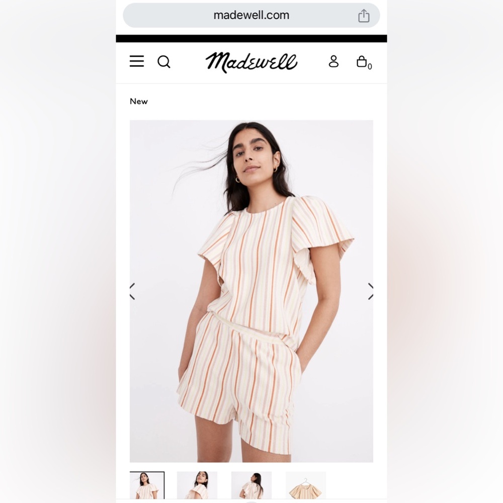Madewell Flutter Sleeve Top